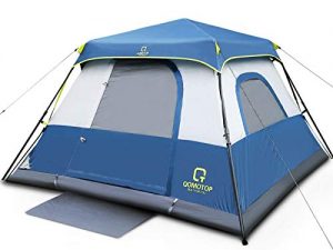 OT QOMOTOP Tents, 6 Person 60 Seconds Set Up Camping Tent, Waterproof Pop Up Tent with Top Rainfly, Instant Cabin Tent, Advanced Venting Design, Provide Gate Mat