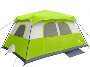 OT QOMOTOP Tents, 8 Person 60 Seconds Set Up Camping Tent, Waterproof Pop Up Tent with Top Rainfly, Instant Family Tent, Advanced Venting Design, Green