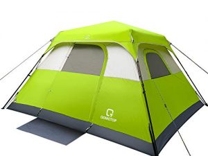 OT QOMOTOP Tents, 6 Person 60 Sec Set Up Camping Tent, Waterproof Pop Up Tent with Top Rainfly, Instant Cabin Tent, Advanced Venting Design, Green