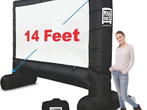EasyGo Products 14' Inflatable Mega Movie Screen - Canvas Projection Screen for Outdoor Parties - Movie Cinema is Guaranteed to Thrill and Excite. Includes Inflation fan, Tie-Downs and Storage bag