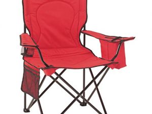 Coleman Portable Quad Camping Chair with Cooler , Red, 37" x 24" x 40.5"