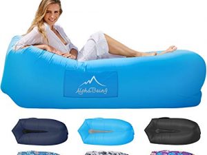 AlphaBeing Inflatable Lounger – Premium Inflatable Hammock for Beach, Traveling, Camping, Picnics – Blow Up Air Hammock for Kids and Adults – Outdoor Bean Bag Chair – Lightweight and Compact Design