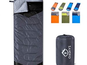 oaskys Camping Sleeping Bag - 3 Season Warm & Cool Weather - Summer, Spring, Fall, Lightweight, Waterproof for Adults & Kids - Camping Gear Equipment, Traveling, and Outdoors