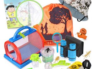 ESSENSON Outdoor Explorer Kit & Bug Catcher Kit with Binoculars, Compass, Magnifying Glass, Critter Case and Butterfly Net Great Toys Kids Gift for Boys & Girls Age 3-12 Year Old Camping Hiking
