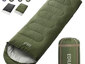 EDILLY Camping Sleeping Bag for Adults and Kids, 4 Seasons Warm Cold Weather Lightweight, Portable, Waterproof Backpacking Sleeping Bags Perfect for Hiking Traveling,Indoor & Outdoor Use