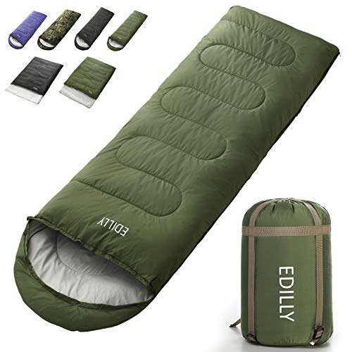 EDILLY Camping Sleeping Bag for Adults and Kids, 4 Seasons Warm Cold Weather Lightweight, Portable, Waterproof Backpacking Sleeping Bags Perfect for Hiking Traveling,Indoor & Outdoor Use