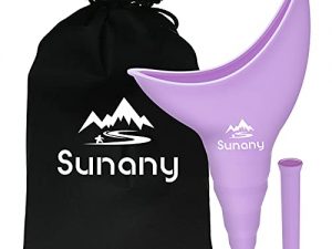 Female Urination Device, Female Urinal Silicone Funnel Urine Cups Portable Urinal for Women Standing Up to Pee Funnel Reusable Women Pee Funnel, Outdoor, Activities, Camping (Purple)