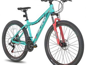 Hiland 26 Inch Mountain Bike Aluminum 24 Speed MTB Bicycle for Women 16 Inch with Suspension Fork Urban Commuter City Bicycle Mint Green