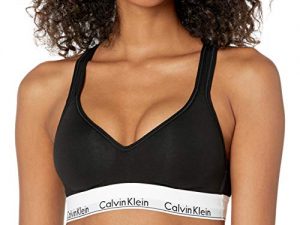 Calvin Klein Women's Modern Cotton Lightly Lined Bralette, Black, Medium