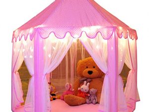 Monobeach Princess Tent Girls Large Playhouse Kids Castle Play Tent with Star Lights Toy for Children Indoor and Outdoor Games, 55'' x 53'' (DxH)