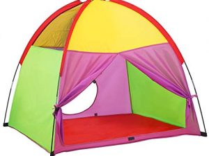 ATDAWN Kids Play Tent, Kids Pop Up Tent, Camping Playground, Indoor/Outdoor Children Playhouse for Boys and Girls, Rainbow Color