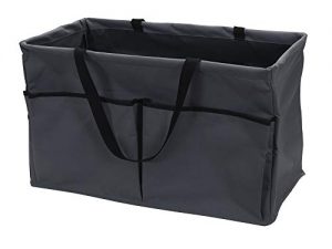 Household Essentials Grey Krush Canvas Utility Tote with Pockets | Reusable Grocery Shopping Bag, Large