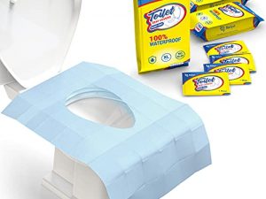 Toilet Seat Covers Disposable 100% Waterproof (30 Pack) - XL Disposable Toilet Seat Covers for Adults and Kids Potty Training - Travel Accessories for Public Restrooms, Airplane, Camping