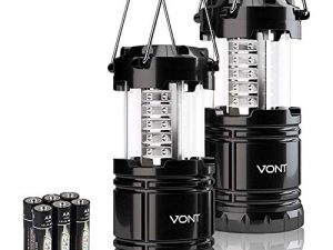 Vont 2 Pack LED Camping Lantern, Super Bright Portable Survival Lanterns, Must Have During Hurricane, Emergency, Storms, Outages, Original Collapsible Camping Lights/Lamp (Batteries Included)