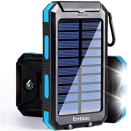 Solar Power Bank Portable Charger 20000mah Waterproof Battery Backup Charger Solar Panel Charger with Dual LED Flashlights and Compass for All CellPhones, Tablets, and Electronic Devices - Image 2